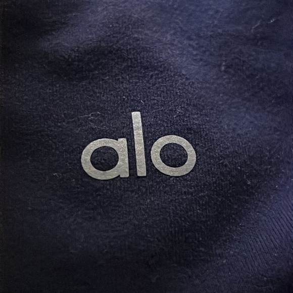 Alo Yoga Moto Leggings in Rich Navy/Rich Navy Glossy - Picture 6 of 6